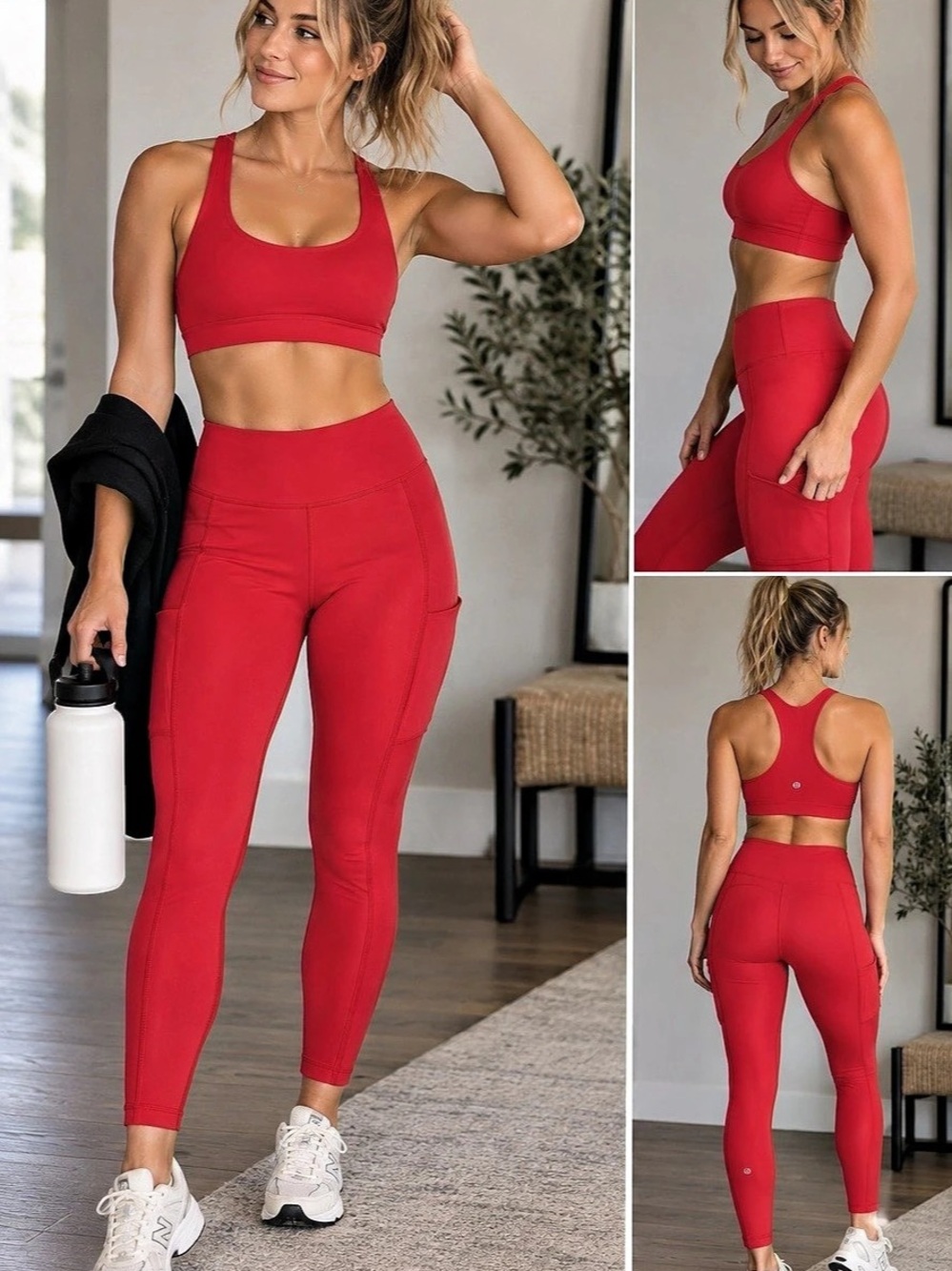lululemon Fast and Free High-Rise Crop 19" Leggings Red Size 8
